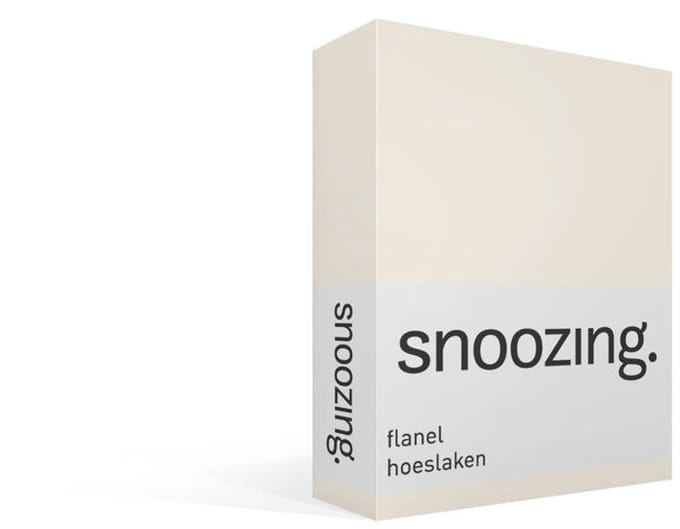 Snoozing - Flanel - Hoeslaken - Eenpersoons - 70x200 cm - Ivoor
