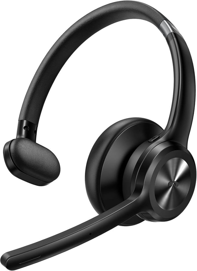 Draadloze Bluetooth Headset met AI-Ruisonderdrukking en Microfoon voor Kantoor & Bellen