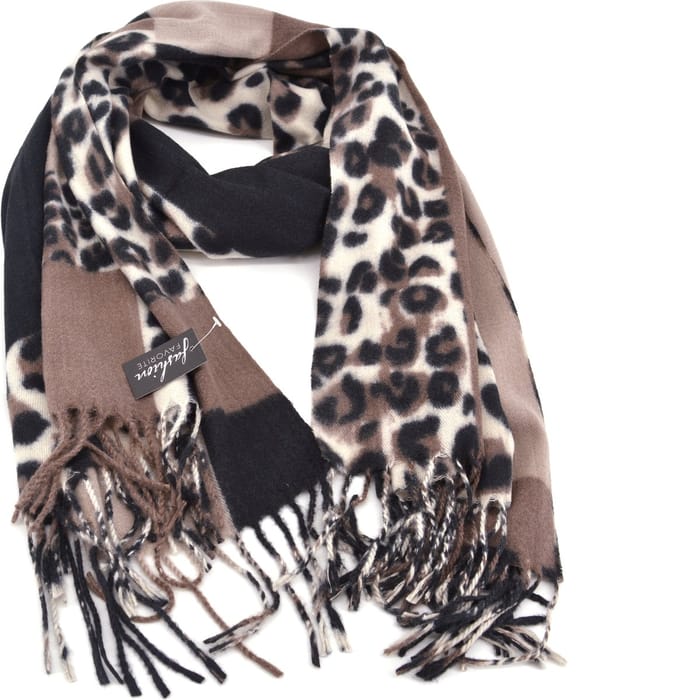 Leopard / Luipaard Sjaal - Bruin | 180 x 70 cm | Polyester | Fashion Favorite