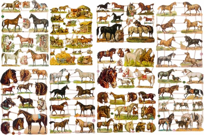 Poëzieplaatjes - 9 vellen - plaatjes - hobby - creatief - decoupage - knutselen - scrapboek