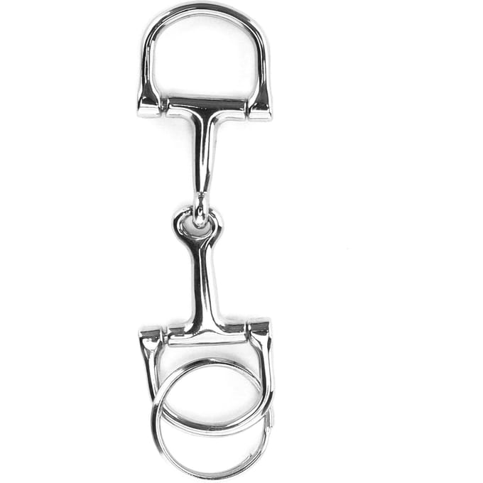 D-vormige Trens Sleutelhanger Duurzame Zilveren DRing ZineAlloy Paard Trens Bits Sleutelhanger white