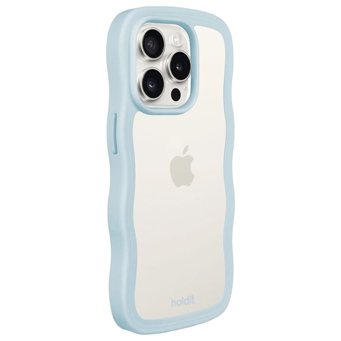 Holdit Wavy Case geschikt voor Apple iPhone 15 Pro Max - Mineral Blue