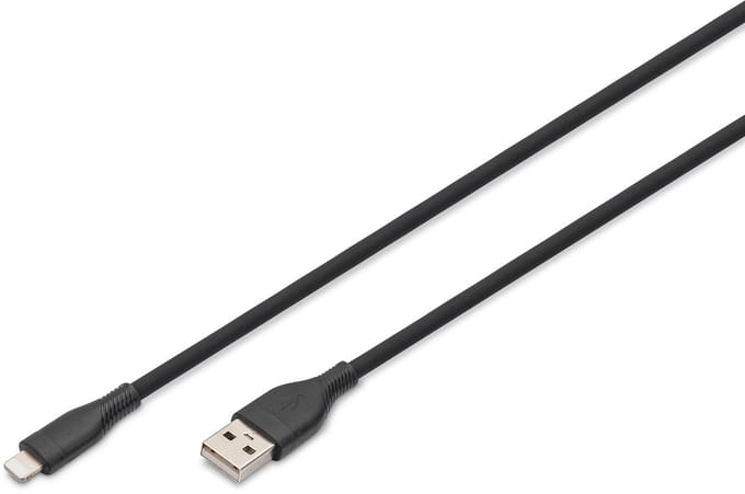 DIGITUS Siliconen aansluitkabel, USB-A naar Lightning, 0,5 m