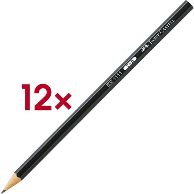 Potlood FABER-CASTELL 1111, 12 stuks, 2B