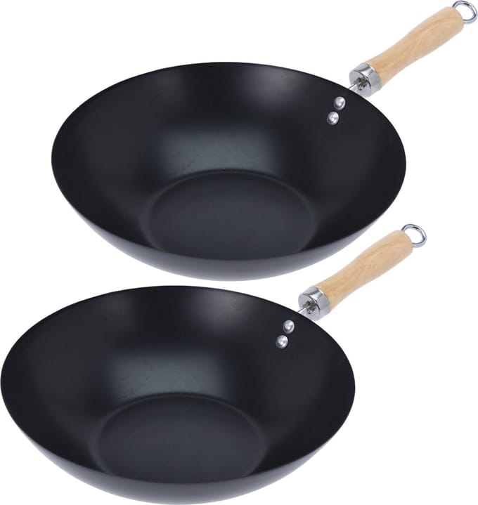 Excellent Houseware Wok/kook pan - 2st - met antiaanbaklaag - D30 cm