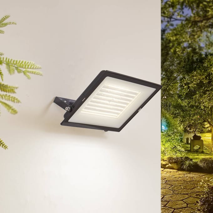 Prios LED buitenspot Maikel, 200W, 16000lm, metaal