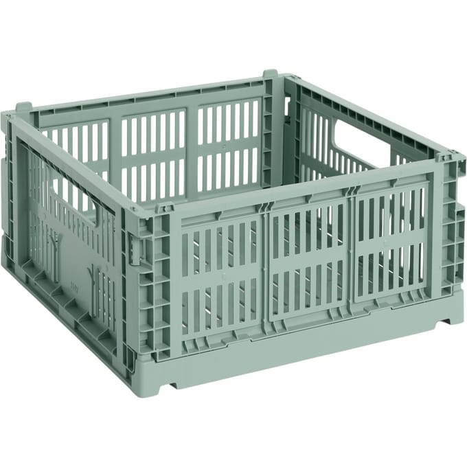 HAY Kleur Krat Mand Medium Vierkant - HAYCrateSageGreen