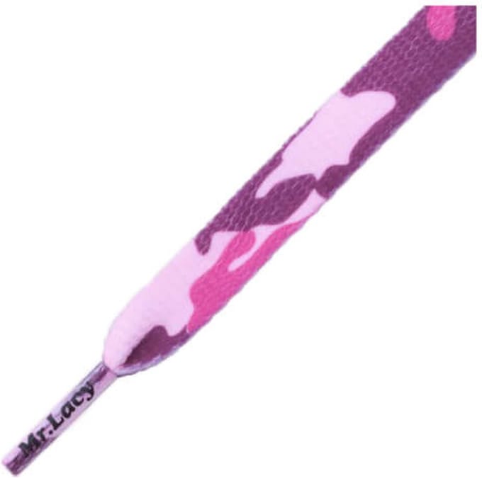 Mr.Lacy Flatties Camouflage Roze 10 mm x 130 cm - schoenveters