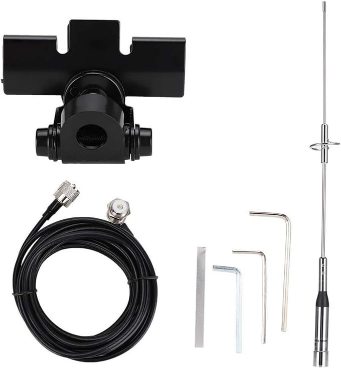Dual Band Mobiele VHF/UHF Auto Antenne met Magnetische Montage en 5m Kabel