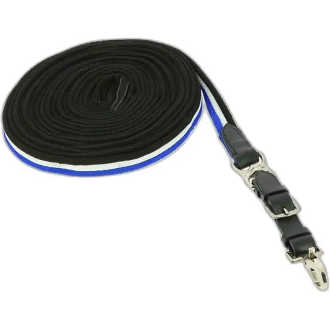 Norton Gevoerde/Leren Longeerlijn Blauw