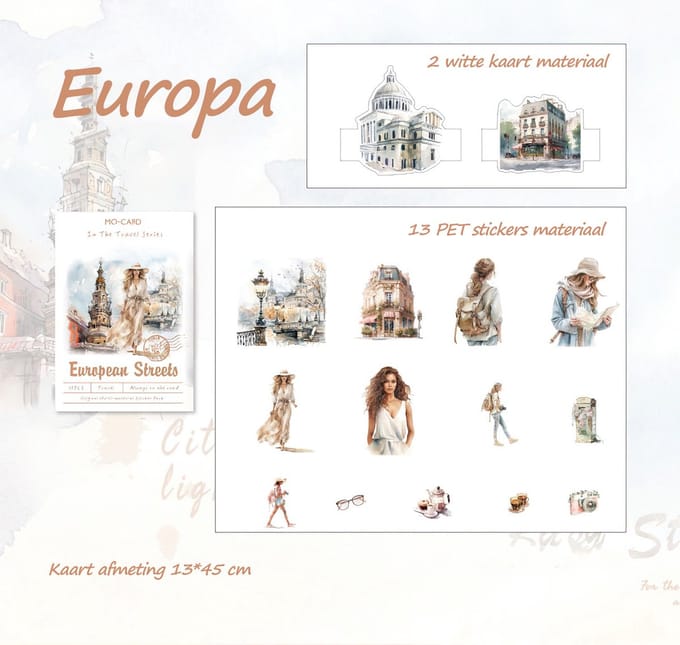 Ainy Europa stickers - vakantie stickers PET