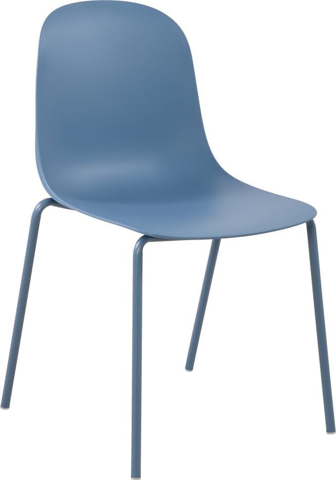 CLP Hardin Eetkamerstoel - Stapelbaar - Metaal - Kunststof/blauw