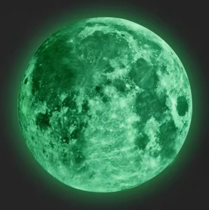 New Age Devi - Glow in the dark maan - 5 cm - Kinder kamer sfeer - Magische maan decoratie!