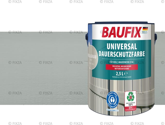 BAUFIX Universele Dekkende Tuinbeits lichtgrijs 2,5 Liter