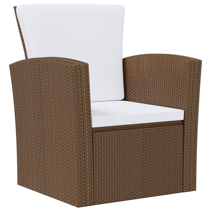 vidaXL - 16-delige - Loungeset - met - kussens - poly - rattan - bruin