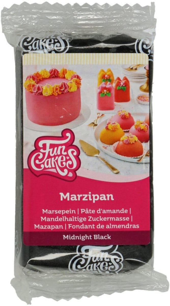 FunCakes Marsepein - Zwart - 250g - Taartdecoratie