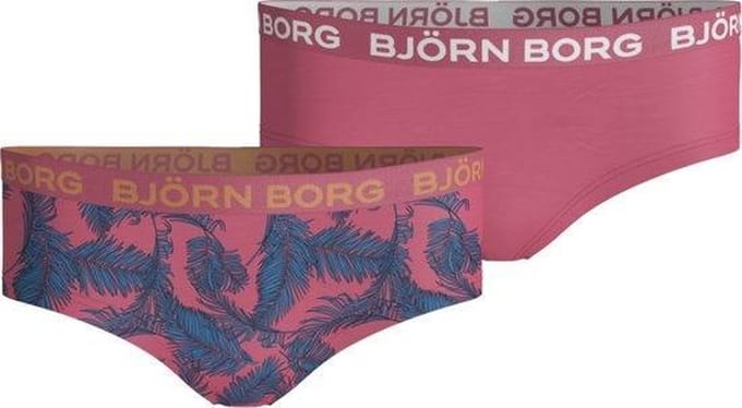Björn Borg - Meisjes - Palmprint Hipster 2-Pack - Multicolour/Roze - Maat 158-164