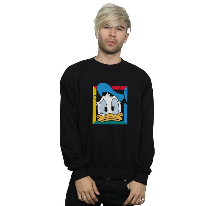 Disney Heren Donald Duck Paniek Sweatshirt (Zwart)