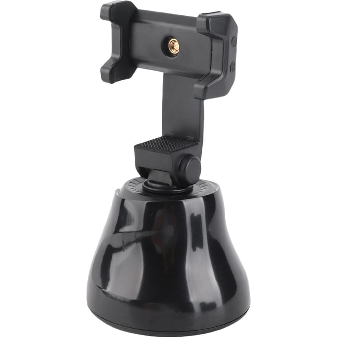 Slimme Selfie Stick 360 graden Horizontale Object Tracking Gezichtstracking met Telefoonhouder 14 Schroefdraad zwart