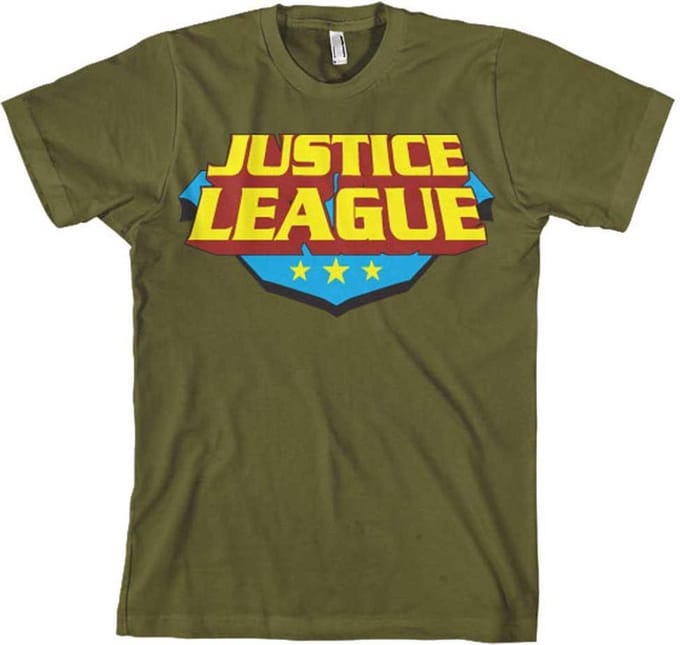 DC Comics Justice League Heren Tshirt -L- Classic Logo Groen