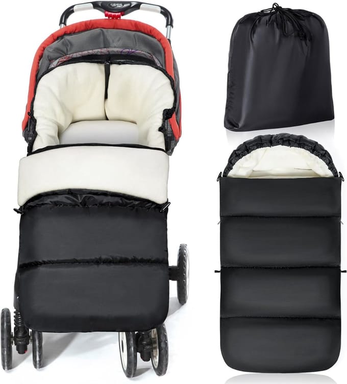 White-Label® Voetenzak Buggy - Kinderwagen Wiegdeken - Universeel - Zwart