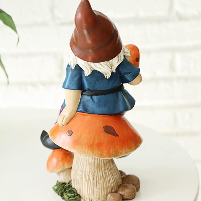 Hars Dwergen Beeld Tuin Ornament Lieflijk Dwergbeeldje Buitendecoratie Gazon beige