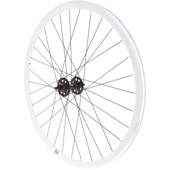 Voorwiel fixie witte velg zwarte naaf Rodi