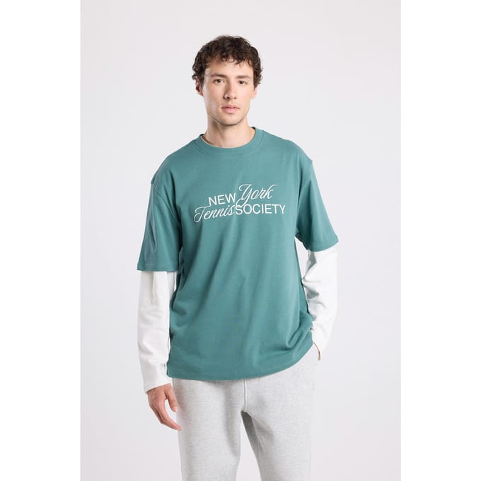 America Today Eson Sea Green Größe: M | Bedruckte T-Shirts Outlet | Herren | Cyan