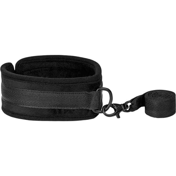 Rimba - Soft Bondage Halsband Met Leash - Zwart