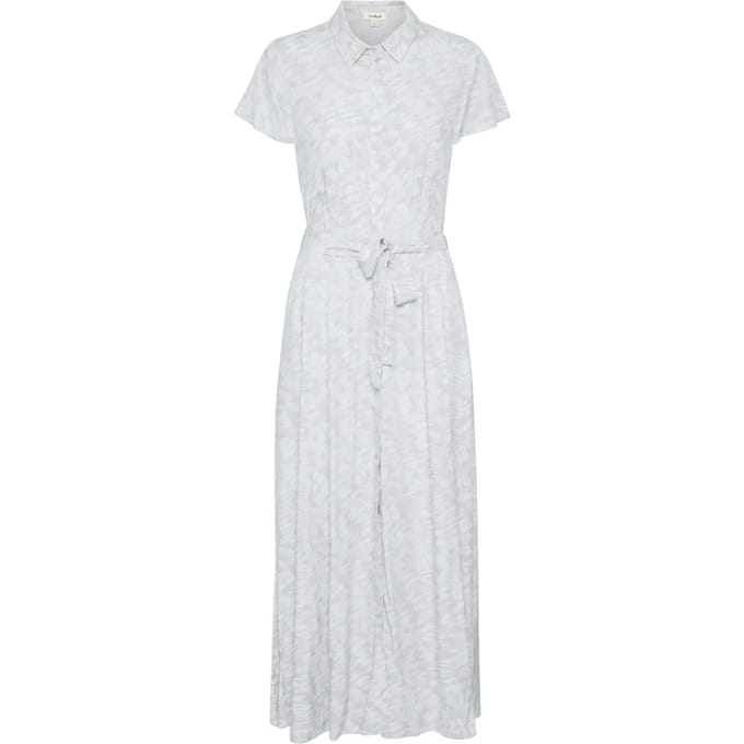 Jurk Feminine Silver Blue Stroke Print blue white