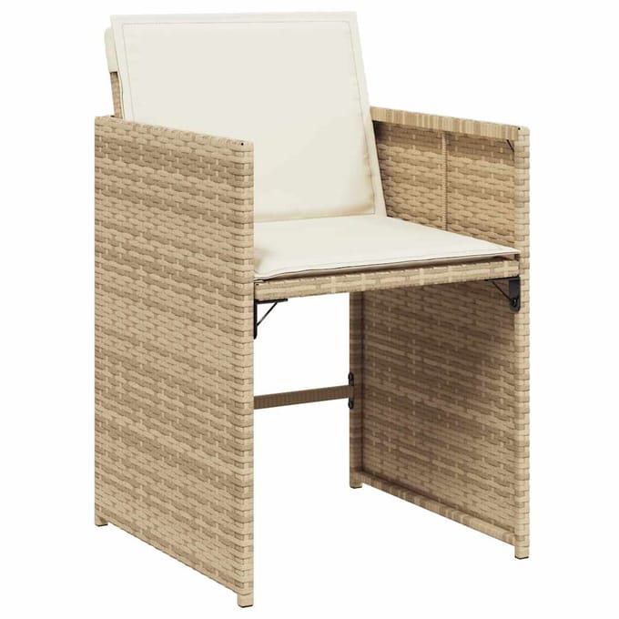 vidaXL - 13-delige - Tuinset - met - kussens - poly - rattan - beige