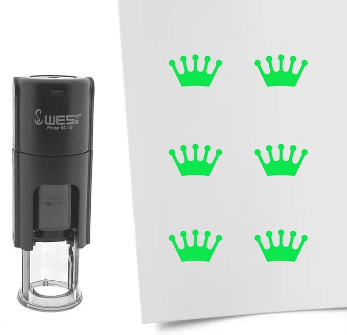 CombiCraft Stempel Kroon 10mm rond - groene inkt
