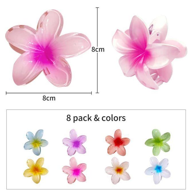 Pinces à Cheveux - sh - 8 Pièces - Fleurs Artificielles - Antidérapantes - Colorées