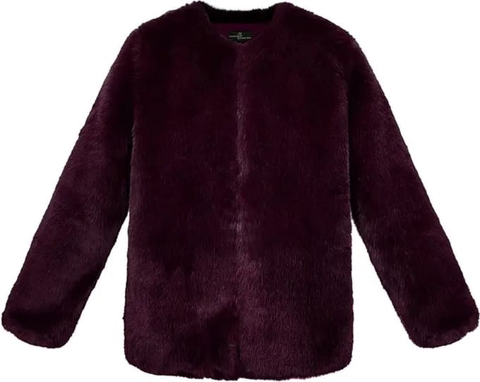 Yehwang - Faux fur jas - paars - Maat M
