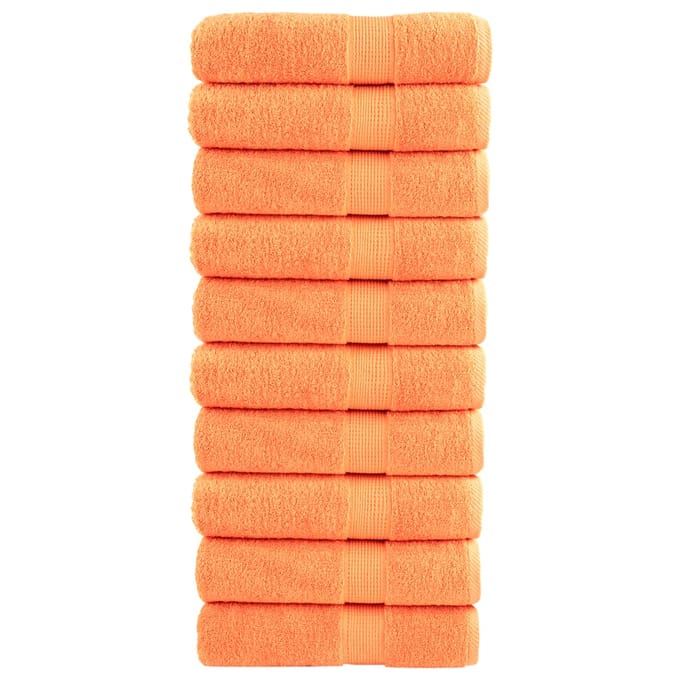 vidaXL - Badhanddoeken - SOLUND - 10 - st - 600 - g/m² - 70x140 - cm - oranje