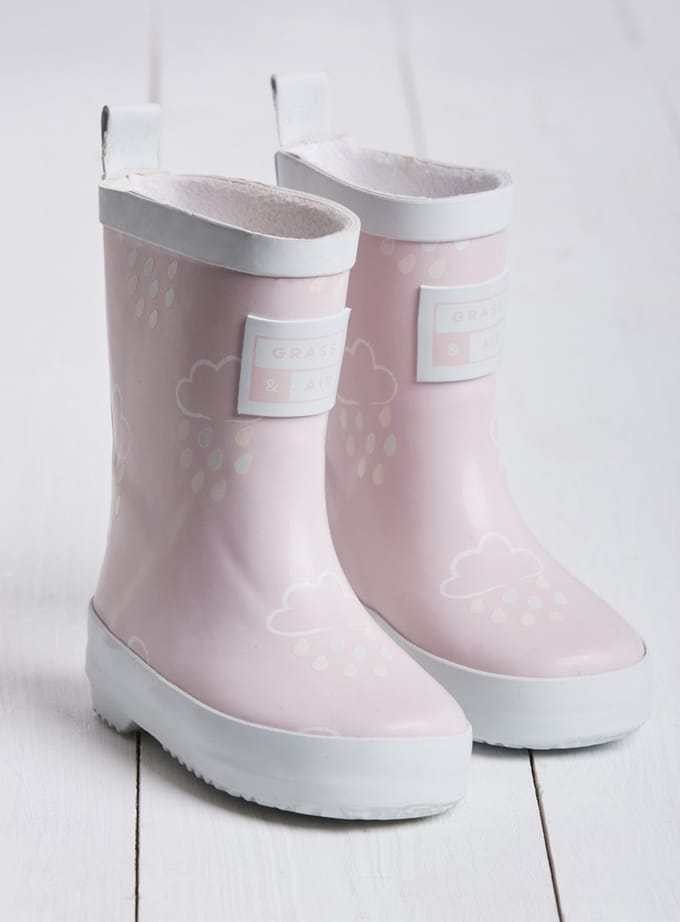 Grass & Air Kleuronthullende Regenlaarzen Baby Pink Maat 23 (UK6)