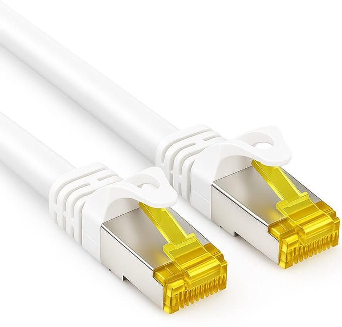 Cat 7 - S/FTP - Netwerkkabel - Patchkabel - Afgeschermd - 10 Gbps - 2 meter - Wit - Allteq