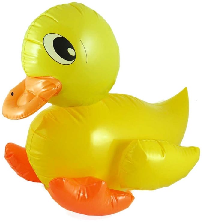 Henbrandt Opblaasbare eend - Geel badeendje van 42 cm - Feest decoratie