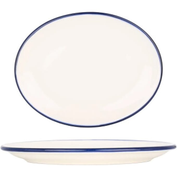 Bonna Serveerschaal - Linea Blue - Porselein - 25 cm - set van 2