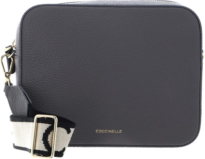 COCCINELLE Leren Schoudertas Tebe Crossover Bag Grafite Grijs