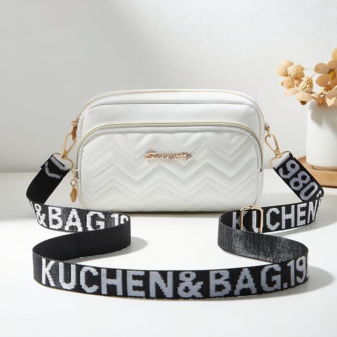 Sac bandoulière à sangle large blanc