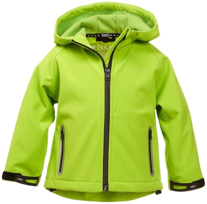 BMS Kids Softshell Kinderjas Stealth met capuchon lime
