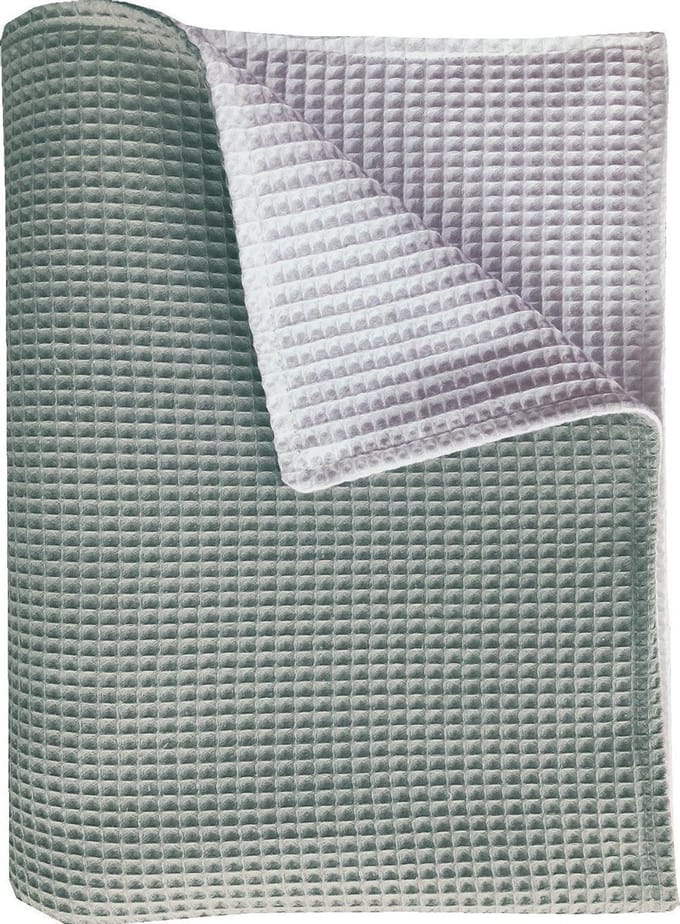 BINK Bedding ledikantdeken Pique (Wafel) dubbelzijdig olijf/wit 100 x 150 cm
