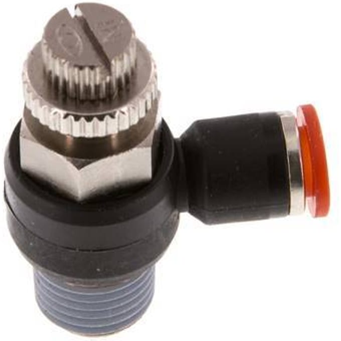 L-stuk Regelventiel 6 mm - R1/4'' Regeling-in Messing/Nylon