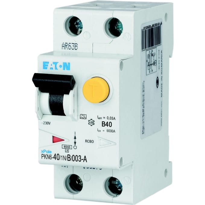 Eaton Aardlekautomaat 1P+N 40A/30mA B - PKN6-40/1N/B/003-A-MW