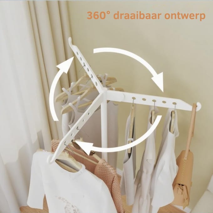 Droogmolen met Voet voor Camping & Thuis - Wasrek Staand - Wit