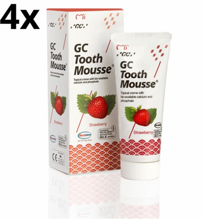 GC Tooth Mousse Strawberry - 4 stuks - Voordeelverpakking