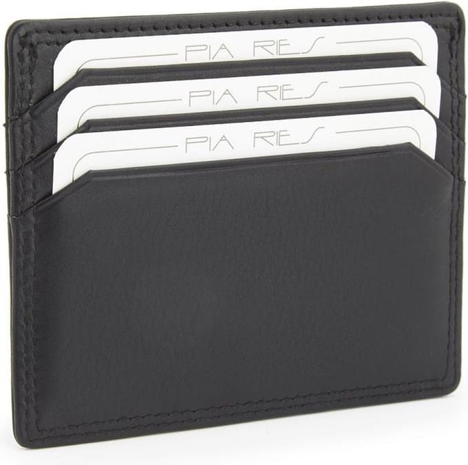 Pia Ries 753 -  Delux Man Pasjesportemonnee - Zwart Leer