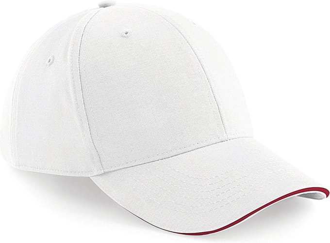 Beechfield Pet Athleisure met 6 panelen B20 - White / Classic Red - One size