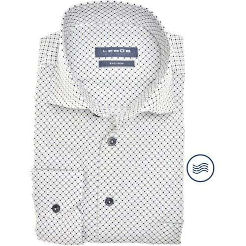 Ledûb Overhemd Allover Fine Pattern Easy-Iron Cotton Groen / male
